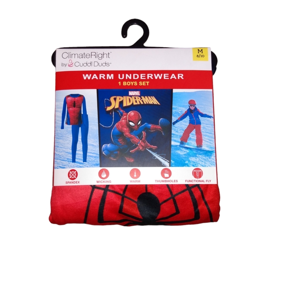 ClimateRight by CuddlDuds Boys Marvel Spiderman Insulating Warm Underwear